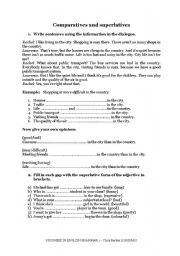 English Worksheet: comparatives and superlatives