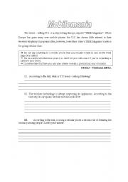 English Worksheet: Mobilemania 