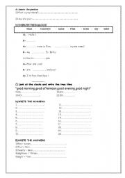 English worksheet: worksheet for young learners.