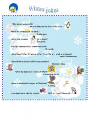 English Worksheet: Winter jokes