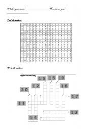 English worksheet: The Numbers