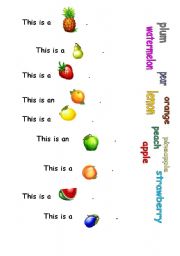English worksheet: Fruit - matching