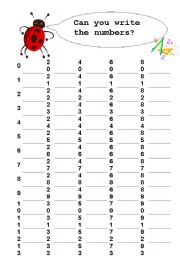 English worksheet: Numbers 0-100