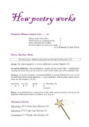 English Worksheet: How poetry works ...