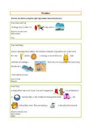 English Worksheet: Letters -Weather