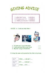English Worksheet: giving advice