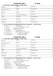 English worksheet: comparatives