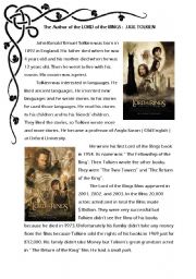 English Worksheet: The author of the Lord of the Rings - Simple Past-