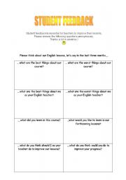 Student feedback - a questionnaire to evaluate your lessons