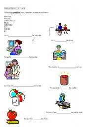 English worksheet: prepositions of place