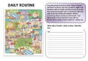 English Worksheet: DAILY ROUTINE