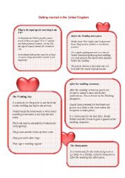English Worksheet: getting married in the UK