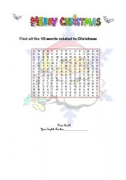 English Worksheet: Christmas vocabulary - Part I