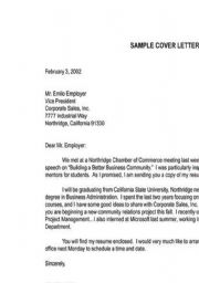 English worksheet: sample cover letter