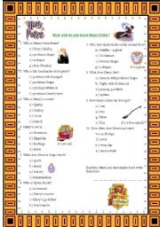 English Worksheet: Harry Potter - a test