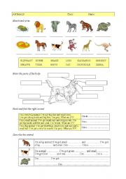 English Worksheet: Animals + Bodyparts + have got