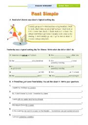 SIMPLE PAST - Exercises leading to (Pre-writing) a writing activity 