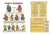 English Worksheet: FAMILY MEMBERS