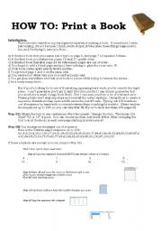 English Worksheet: HOW TO Print a book