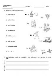 English worksheet: Simple Past - Regular Verbs 1 