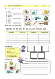 English Worksheet: school and toys vocabulary + have got