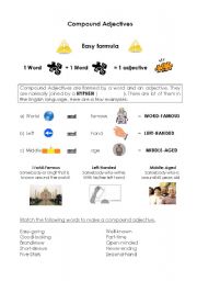 English Worksheet: Compound Adjectives - Images!