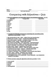 English Worksheet: Adjectives -Comparative-Superlative Degree