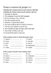 English Worksheet: common proper nouns (for Thai students)