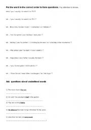 English Worksheet: making questions