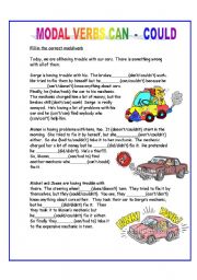 English Worksheet: MODAL VERBS CAN/COULD