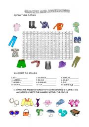English Worksheet: CLOTHES AND ACCESSORIES