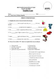 English worksheet: english practice - frist conditionals