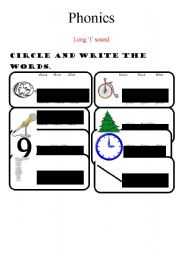 English Worksheet: Long i sound