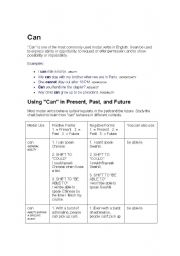 English Worksheet: Can