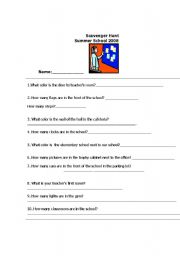 English Worksheet: Scavenger hunt