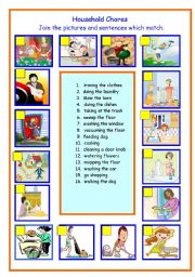 English Worksheet: Household Chores