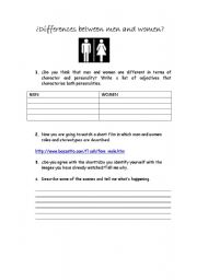 English Worksheet: Men and women stereotypes