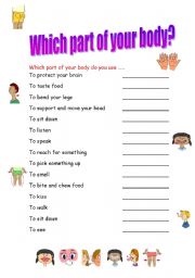 English Worksheet: Which part of your body?