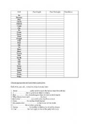 English worksheet: past simple:irregular and regular verbs- checking