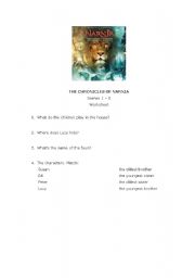 English worksheet: The Crhonicles of Narnia - 1