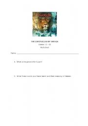 English Worksheet: The Chronicles of Narnia - 4