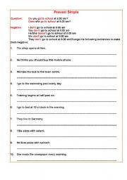 English Worksheet: Present Simple Negative