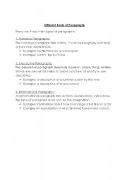 English Worksheet: Paragraphs 