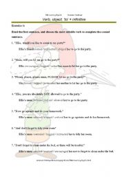 English Worksheet: Verb-object-