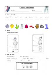 English Worksheet: Clothes worksheet