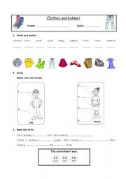 Clothes worksheet