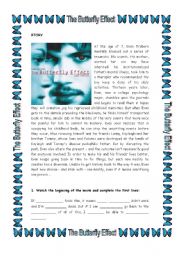 English Worksheet: Movie Activity: The Butterfly Effect