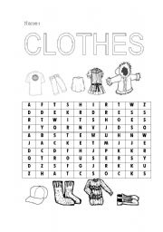 English worksheet: CLOTHES