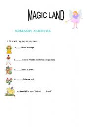 English worksheet: possessive adjectives