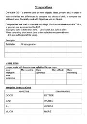 English Worksheet: Comparatives sheet - its better and easier and simpler - maybe (;